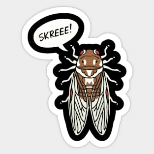 Entomology Cicada Brood Noise Skreeee Funny Cicada Fest 2024 Sticker